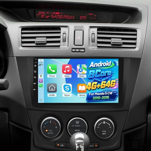 [2+64G] Car Radio for Mazda 5 CW 2010-2015 - Wireless Carplay and Android Auto - 9 Inch Touch Screen Android Car Stereo with DSP/Multiple UI/WiFi/GPS/SWC + AHD Backup Camera in Saudi Arabia