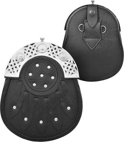 Premium Leather Sporran for Men - Ideal Kilt Accessories for Men, Scottish Kilt Sporran with Chain Belt in Kuwait