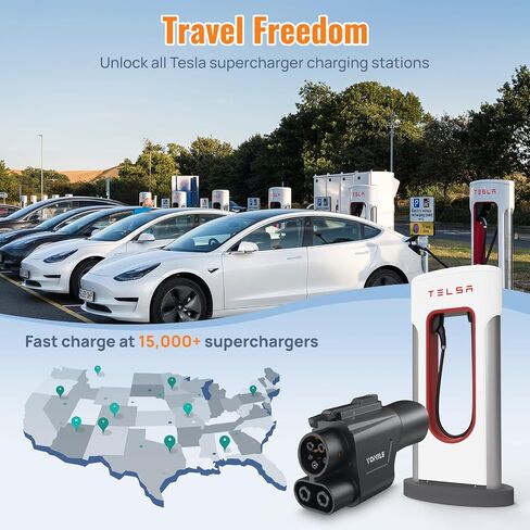 Adapter for Tesla to J1772 EV Charger, Max 60A 250V EV Charge with Press-Safety-Lock, for NACS to J1772 Charging Adapter Compatible with Tesla Wall Connector/Destination/Mobile Charger for J1772 EV in Saudi Arabia
