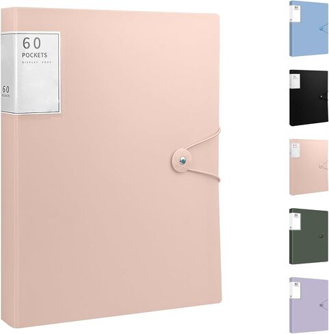 A4 Pocket Portfolio Binder مع الأكمام البلاستيكية ، مجلد 60 جيب مع الأكمام البلاستيكية ، مجلدات العرض لمنظم وثيقة العمل الفني in Kuwait