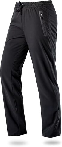 Boladeci Men's Hiking Pants Lightweight Quick Dry Stretch Elastic Waist with Drawstring Zip Pockets Jogging Fishing Pants in Kuwait