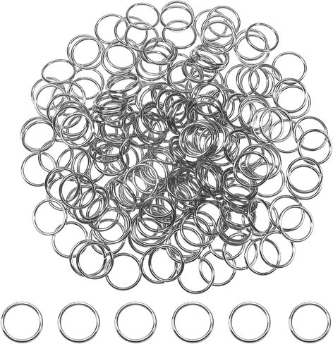 TOOB 200pcs حلقات القفز من الفولاذ المقاوم للصدأ مقاوم 12 مم موصلات قفزة مفتوحة لسلاسل المفاتيح عن القلادة صنع المجوهرات in Kuwait