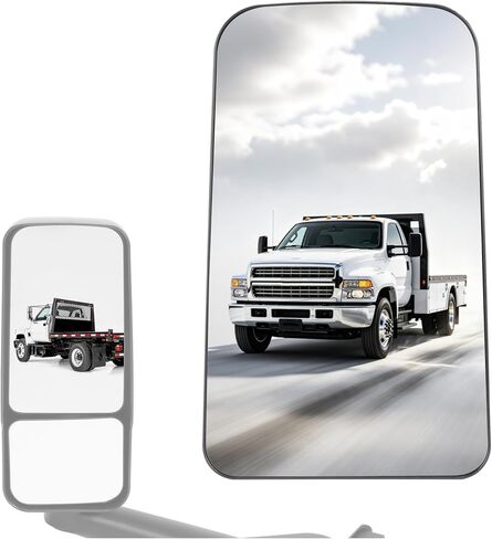 HECASA Mirror Glass Compatible with 2003-2009 Chevy Chevrolet Kodiak C4500 C5500 C6500 C7500 GMC Topkick C4500 C5500 Upper Wide Load Side View Mirror Glass Replacement for 19120557-1 PC in Kuwait