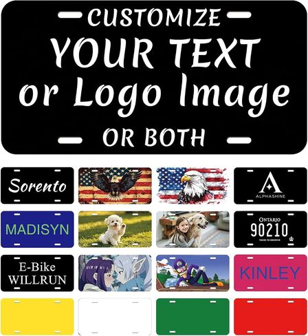 Custom License Plate for Motorcycle, Personalized Aluminum Plate Customized Your Text Image Photo Logo, 7X4 Inch Personalized License Plate for Golf Cart, Vanity Plate in Kuwait