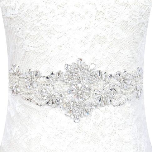 Pardecor Rhinestone Applique Wedding Bridal Sash Belt For Party Dress Crystal Beaded Women's sash for Bridesmaid Gowns(2025) in Kuwait