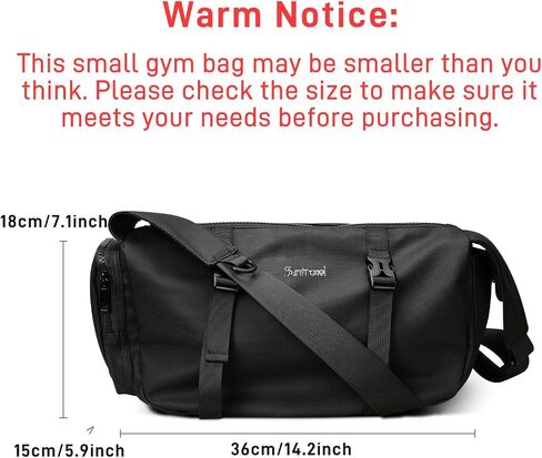 Small Sports Bag Waterproof Ultra-Light Gym Duffle for Men & Women Compact Mini Crossbody Bags, Perfect for Running, Travel & Fitness (black-quilting) in Kuwait