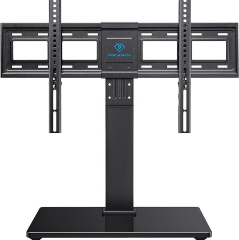 قاعدة التلفزيون العالمية من PERLESMITH ذات حامل للتلفزيون بشاشة مسطحة 36-75.5 بوصة LCD LED OLED 4K - ارتفاع قابل للتعديل مع قاعدة من الزجاج المقسى، VESA 600x400 مم، تحمل ما يصل إلى 10 رطل PSTVS1 in Kuwait