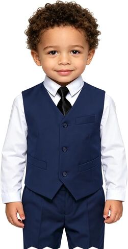 Boys Suits for Kids Toddler Tuxedo Boys' Formal Suit Set Slim Fit Wedding Ring Bearer Outfit in Kuwait
