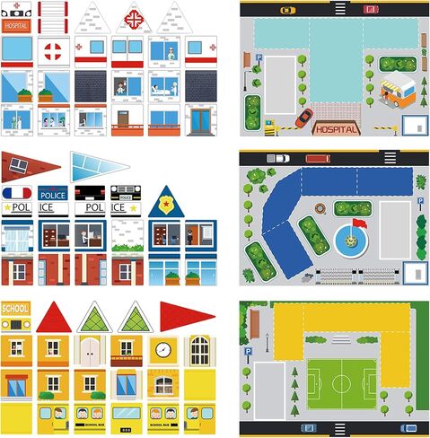 Picassotiles Magnet Tile Tiy Toy Organizer City City Thief Temper Bin Bin مع غطاء ومقابض البلاط المغناطيسي لبنات البناء العلمي العلمي التظاهر Play Play Room Toddler Kids Ages 3 Up PTA33 in Kuwait