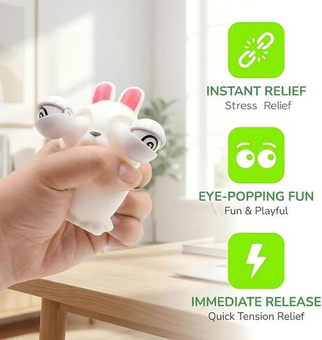 4 حزمة عيد الفصح الضغط على ألعاب العيون ، أرنب Chick Duck Frog Toys for Kids Girls Boys Easter Staints Sugchsers Party Favors Gifts in Kuwait