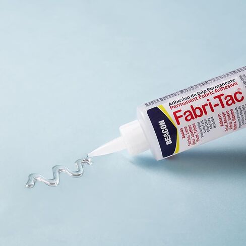 BEACON Fabri-Tac Premium Fabric Glue - Quick Drying, Crystal Clear, Permanent - for Fabrics, Canvas, Lace, Wood and More, 8-Ounce in Kuwait