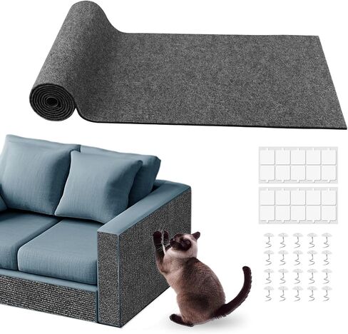 pawstrip Cat Scratching Mat 78.7''x15.8'' Cat Scratch Carpet Self-Adhesive Cat Scratch Couch Furniture Protector Trimmable Cat Scratching Post Replacement, Cat Wall Climbing Carpet in Saudi Arabia