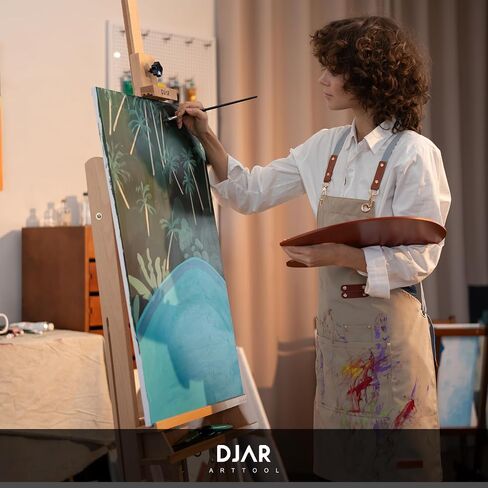 Wooden H Frame Studio Art Easel for Painting ، 67 '-95' 'ارتفاع قابل للتعديل ، أرضية كبيرة من خشب الخشب ، الحامل ، القماش يصل إلى 49' ، للبالغين ، والمبتدئين in Kuwait