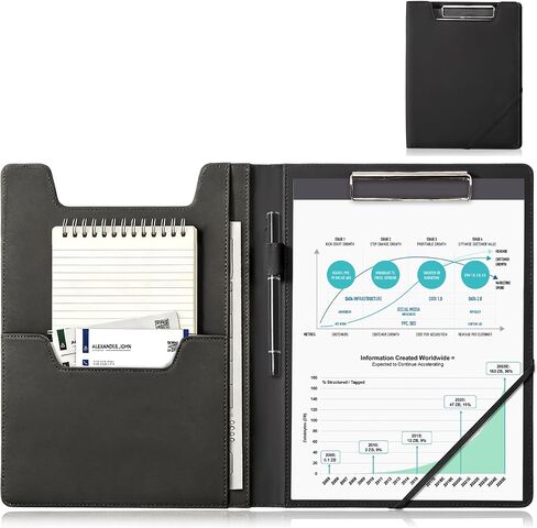 Procase Clipboard Folder Portfolio ، Leather Business Padfolio Organizer Size Professional Folder Folder لمجلة مقابلة استئناف مدرسة المؤتمر - in Kuwait