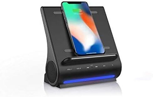 Azpen Dockall D108 Wireless Charger, Bluetooth Premium Speakers, Docking Station with Built in Mic Handsfree Call, 3 in 1 Station for iPhone and Samsung Phone in Saudi Arabia