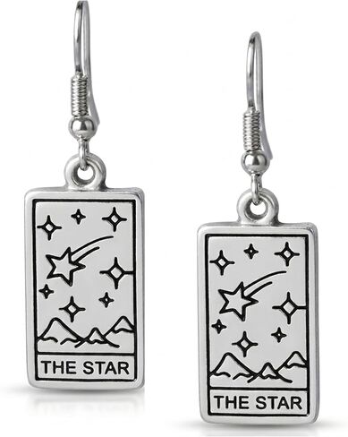 Star Tarot Cards Earrings for Woman Hopes, Inspiration and Serenity Silver Goth Jewelry Best Gift Cards for Women Birthday Earrings in Kuwait
