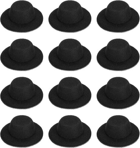 Patikil 2.3mm mini hats ، 12 pcs doll miniature hats mini top hat for crafts hair acpsories تزيين دمية الثلج ، الأحمر in Kuwait