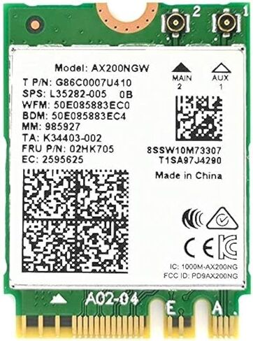 بطاقة واي فاي AX200 AX200NGW,9260 AC 9260NGW ترقية بطاقة شبكة واي فاي 6 وحدة واي فاي 2 × 2 بطاقة ام يو-ميمو لاسلكية مع بلوتوث 5.0 تدعم ويندوز 10 64 بت جيجابت M.2/NGFF in Kuwait