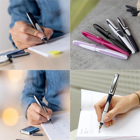 Schneider Ray Fountain Pen M (متوسطة) ، قابلة لإعادة التعبئة ، برميل رمادي أزرق داكن/رمادي فاتح ، خرطوشة حبر زرقاء قابلة للمحو ، حزمة 1 قلم (168203) in Kuwait