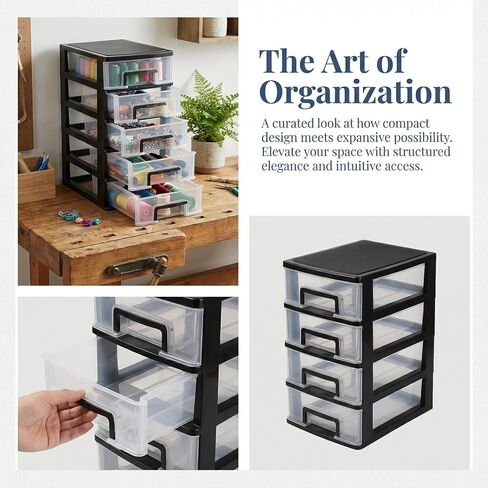 5-layer Plastic Drawer Storage Organizer: Plastic Desk Drawer Organizer Stackable Storage Drawers Desk Organizers And Accessories With Drawers For Bathroom, Office, And Craft Supplies in Kuwait