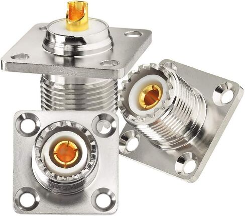 wlaniot SO239 Coupler SO-239 Coax Connector Adapter UHF Female to Female SO239 Barrel Connector Ham Radio Coax Connectors 2pcs in Kuwait