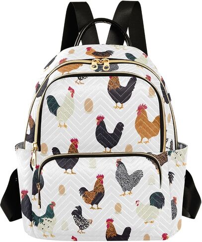 ALAZA Chicken Breeds Seamless Women Backpack Purse Ladies Fashion Shoulder Bag Daypack Travel Bag 7.5L in Kuwait