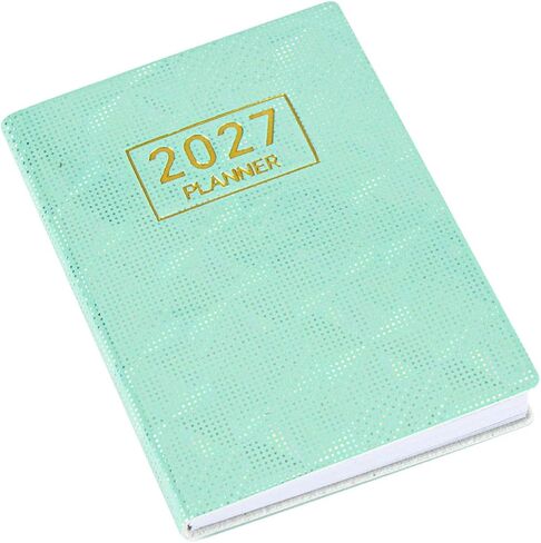 Mogoostry 2025 Pocket Planner Mini Weekly Planner 3" x 4" Starlight Black Leather 2025 Pocket Notepad Daily Schedule Calendar Planner in Kuwait