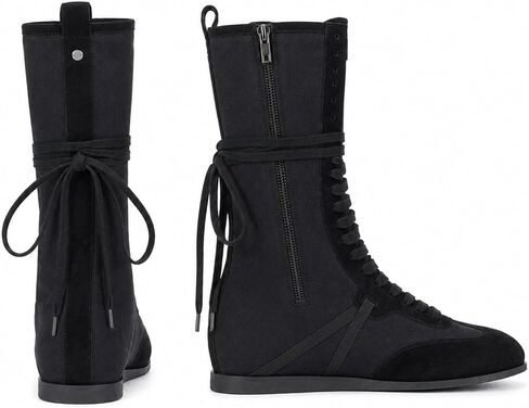 Womens Lace Up Sport Boots Fashion High Top Sneakers Casual Athletic Streetwear Shoes in Kuwait