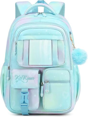 Lanola Girls Backpack, Kawaii Cute Kids Backpack for Teen Students Lightweight Water Resistant BookBag for Elementary Primary School - Purple in Kuwait