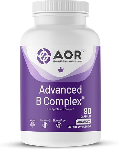 AOR, Advanced B Complex, Multivitamin Support for Energy, Stress and Metabolism, Dietary Supplement, 90 Capsules (90 Servings) in Kuwait