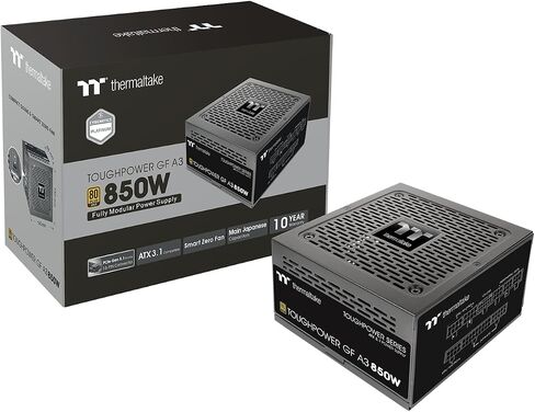 Thermaltake Toughpower GF A3 Snow Edition 850W 80+ Gold وحدات كاملة SLI/Crossfire جاهزة ATX 3.0 مزود طاقة؛ يتضمن موصل PCIe Gen.5 بقدرة 450 وات 12VHPWR؛ PS-TPD-0850FNFAGU-N; ضمان 10 سنوات in Kuwait
