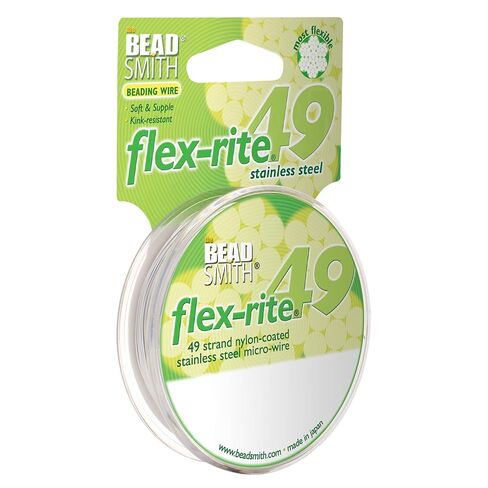 The Beadsmith Flexrite 49-Strand Weading ، مستلزمات المجوهرات ، 100 قدم ، 0.018 بوصة (لؤلؤة الفضة) in Kuwait