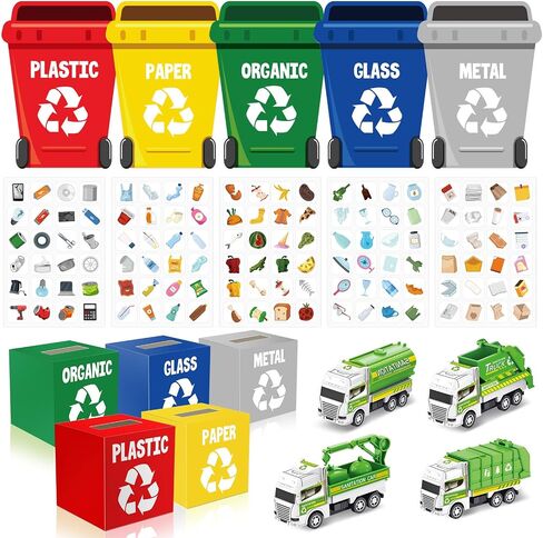 Cinrobiye Earth Day Learn to Recycle Activity Set，Garbage Sorting Game Classroom Earth Day Recycling Activity Bulletin Board Educational Learning Activities Craft Kit Earth Day Decorations for School in Saudi Arabia