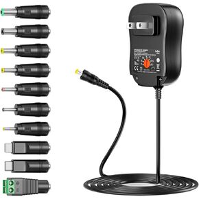 Belker 45W 5V 6V 7.5V 9V 12V 13.5V 15V Universal AC DC Power Supply Adapter for Household Electronics LED Light Strip - 1A 2A 3A 3000mA Amp - Fast USB Charging Port 5V 2A in Kuwait