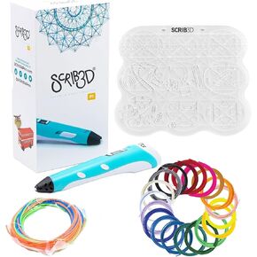 SCRIB3D P1 3D Printing Pen Bundle with Silicone 3D Mat & 20-Color PLA Filament Refills, 320 Feet, 1.75mm – Includes Display Pen, Stencil Book, Project Guide & Power Adapter in Kuwait