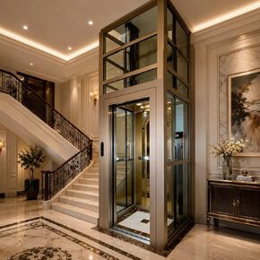Luxury Traction Drive Elevator, Compact Automatic Electric Home Elevator with Height Limit Protection for Country House & Small Studio Office Interior in Saudi Arabia
