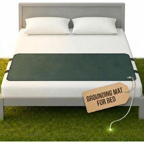 Grounding Mat for Bed (King/Queen/Full/Twin) - Earthing Grounding Pad, Soft Breathable Conductive Carbon Sleep Mat, Better Sleep & Muscle Relaxation, Anti-Slip Durable, Easy Setup, Gift Box Included in Kuwait