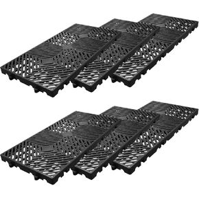 12Pcs Black Plastic Pallets, 11.8"X23.6" Lightweight Drainage Deck Tiles, Interlocking with Breathable Grids Storage Pad for Basement Storage, Indoor and Outdoor in Kuwait