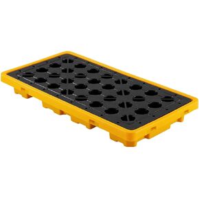 VEVOR Spill Containment Pallet, 1 Drum Low Profile Spill Containment Modular Platform, 11.4 Gallon Sump, 1543 lbs Load Capacity, Heavy-Duty Polyethylene Tray with Drain, 26.4" x 26.6" x 5.9", Yellow in Kuwait