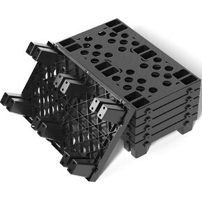 KJE 6 Pack Plastic Pallets, Lightweight Nestable Moisture-Proof Floor Pallets, Ventilated Grid Plastic pallets for Basement Storage and Warehouse Use (19.7" x 11.8" x 3.9") in Kuwait