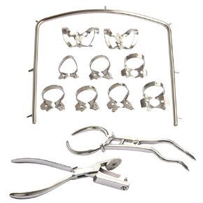 12Pcs Rubber Dam Endodontic Kit with Ainsworth Frame Clamps,Forceps,Stainless Steel Dental Instruments for Dental Students in Saudi Arabia