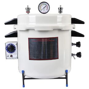 DOZIA 23 Litre Electric Autoclave Sterilizer with Timer | White Epoxy Powder Coated Body | Copper Heating Element | Medical, Dental & Laboratory Steam Sterilizer in Kuwait