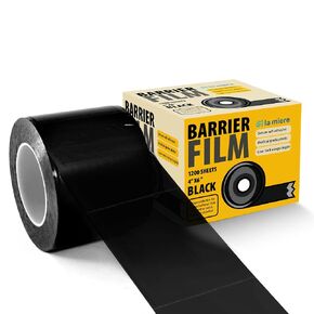 LA MIERE Black Dental Barrier Film Roll 4"×6" – One-Sided Adhesive with Finger Lift Edge, Easy Peel No Residue, 1200 Perforated Sheets for Dental Tattoo in Saudi Arabia