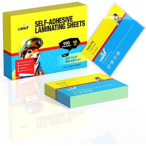 Uinkit 50Pack Business Card Laminating Pouches, 10Mil Thick Double-Sided Seal for 2.6x3.9" Cards, Bulk Waterproof for Employee ID Badges, Loyalty & Membership Cards, No Machine Needed in Kuwait