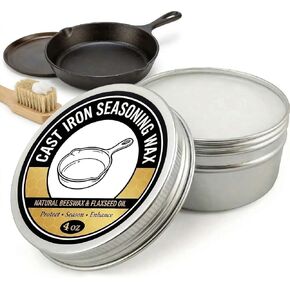 Cast Iron Seasoning Wax for Skillet Griddle, Carbon Steel Seasoning Conditioner for Cookware Seasoning and Care in Kuwait