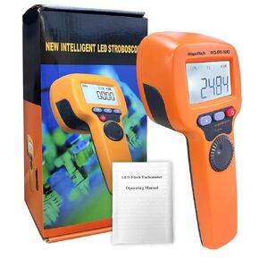 Digital Handheld Stroboscope, Digital Stroboscope 60-49999 FPM Non Contact Strobe Tachometer High Accuracy 0.001% Rechargeable LED Flash Strobe Tachometer for HVAC Motor Printing Spinning-DT50D in Saudi Arabia