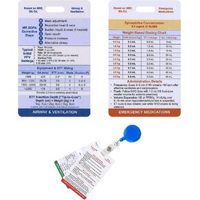 الإصدار التاسع من البطاقات المرجعية لحديثي الولادة لـ NICU - بطاقتان PVC على الوجهين وأساسيات بكرة الشارة - هدايا الأصدقاء لممرضات NICU وطلاب التمريض وأطباء التوليد وموظفي الطوارئ الطبيين in Kuwait