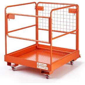 VEVOR Forklift Man Basket, 36.6 x 36.6 Inch Forklift Safety Cage with 4 Wheels, 1200 lbs Capacity Heavy Duty Work Platform, Collapsible Lift Basket Safety Set, for Most Aerial Jobs Lifting Loader in Saudi Arabia