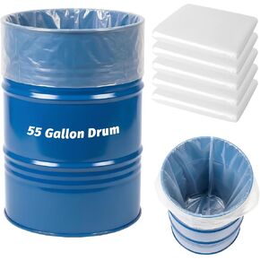 55 Gallon Clear Plastic Drum Liners, Heavy Duty Poly Pail Liner Bags, Large Food Grade Storage Bags for Food Storage, Vegetable Marinating and Brining (5 Pack) in Kuwait