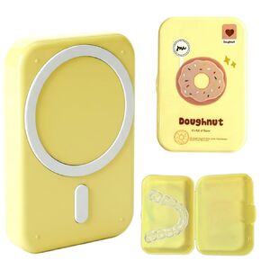 Portable Yellow Magnetic Retainer Case for Clear Aligners & Retainers, Slim Orthodontic Storage Box, Compatible with Magnetic Phone Systems, iPhone 12 & Newer in Saudi Arabia